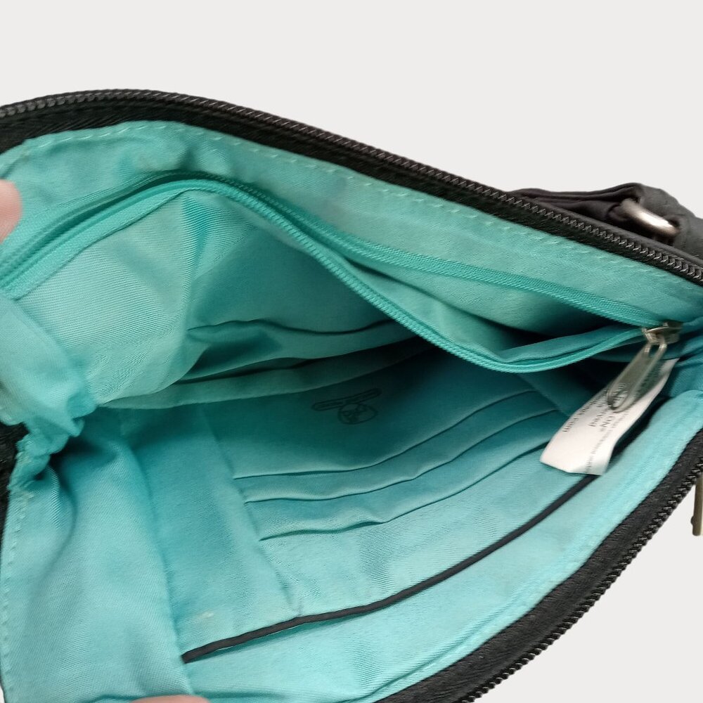 Travelon Crossbody Bag Black Nylon Adjustable Strap Compartments Secure Zipper - Picture 7 of 12